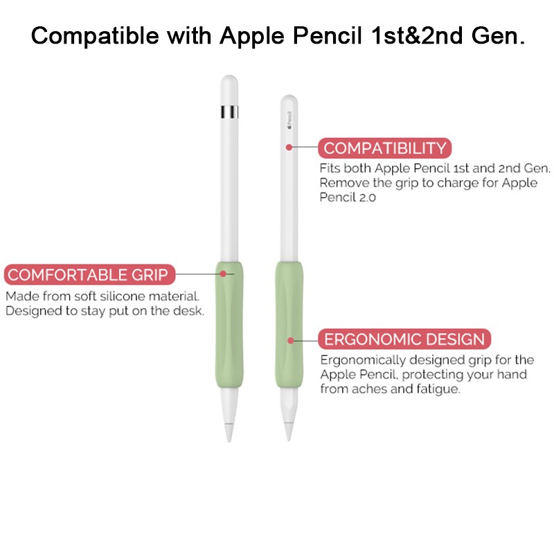 Set 3 vỏ cầm bút gel silica chống trượt cho Apple Pencil 1 Pencil 2 thông dụng