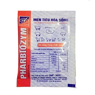Men tiêu hóa cho chó mèo Pharbiozym Gói 5g - Men tiêu hoá sống cho thú cưng