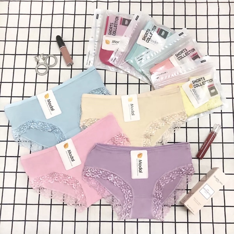 Quần lót nữ cotton phối ren tinh tế. Quần lót nữ giá rẻ có size 40-65kg
