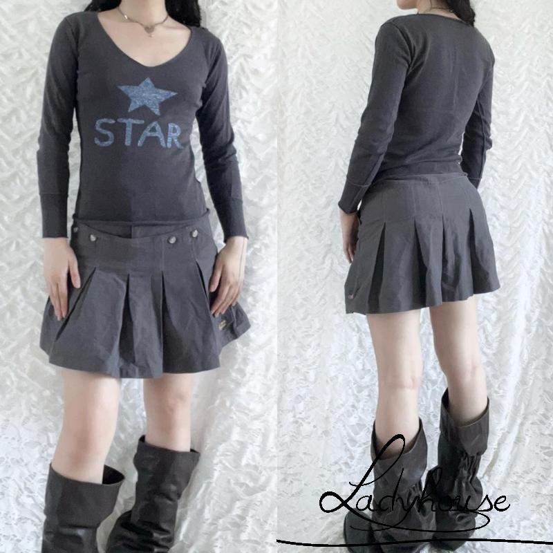 Ldd-áo Thun Tay Dài Cổ Tròn In Hình Ngôi Sao / Rồng / Ngôi Sao Mùa Xuân S / M / L