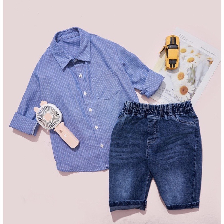 Áo sơ mi cho bé max 57kg - Dài tay chất đẹp mê