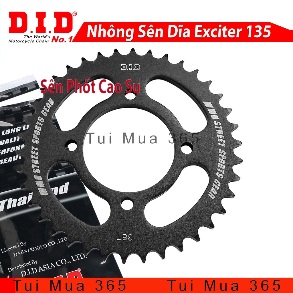 Nhông Sên Dĩa DID Yamaha Exciter 135 sên phốt cao su 428VIX-120L, 14T-38T