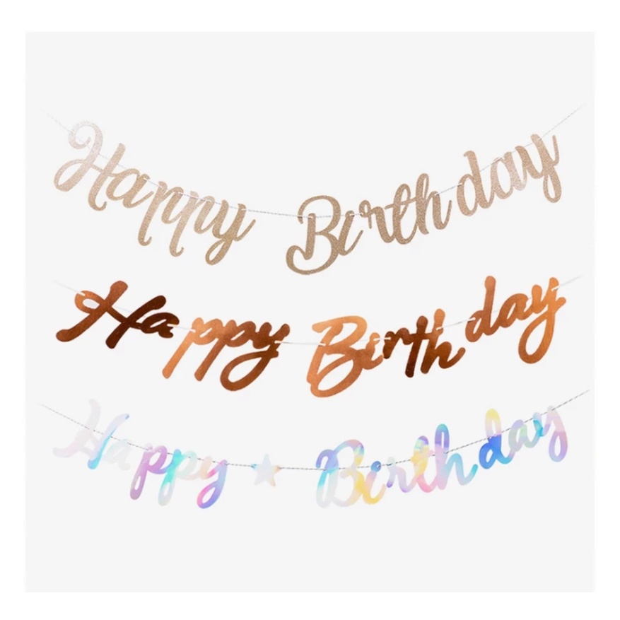 1 Dây Cờ Treo Chữ Happy Birthday Lấp Lánh Trang Trí Tiệc Sinh Nhật Cho Bé