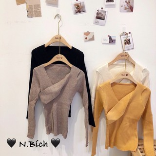 áo len vạt chéo ngực