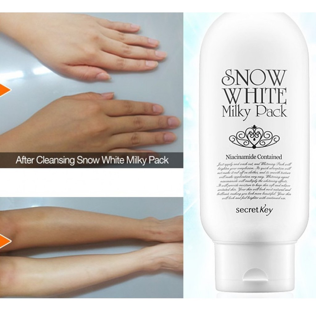 Kem Tắm Trắng Snow White Secret Key Snow White Milky Pack 200g