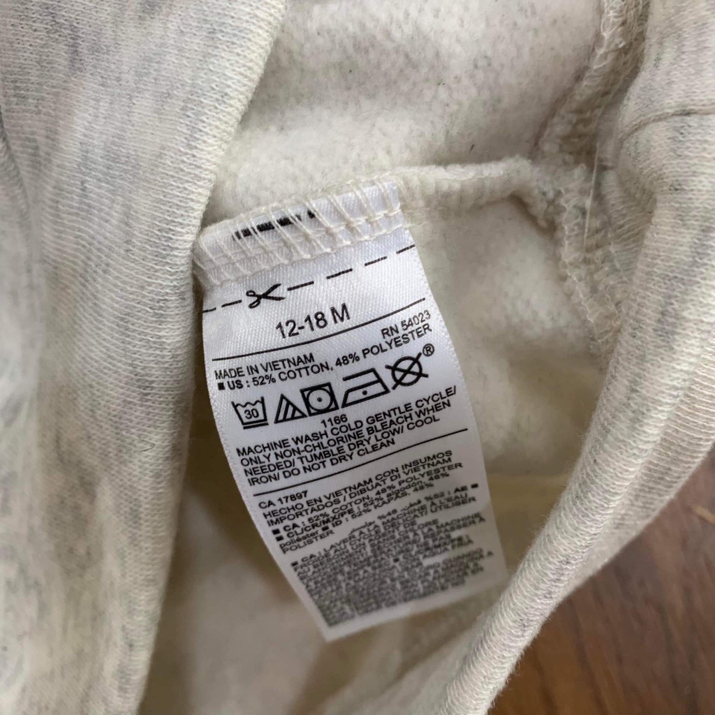 Áo hoodi bé trai có mũ hàng onavy size 12m-5y