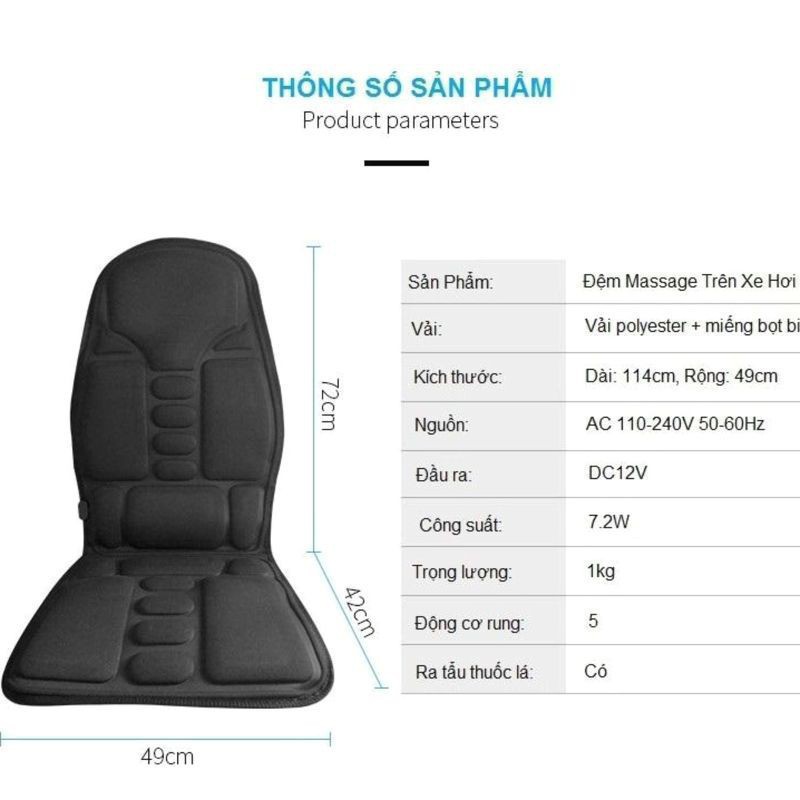 Ghế massage toàn thân trên ô tô - Ghế mát.xa toàn thân 5 vùng da cao cấp hàng chính hãng