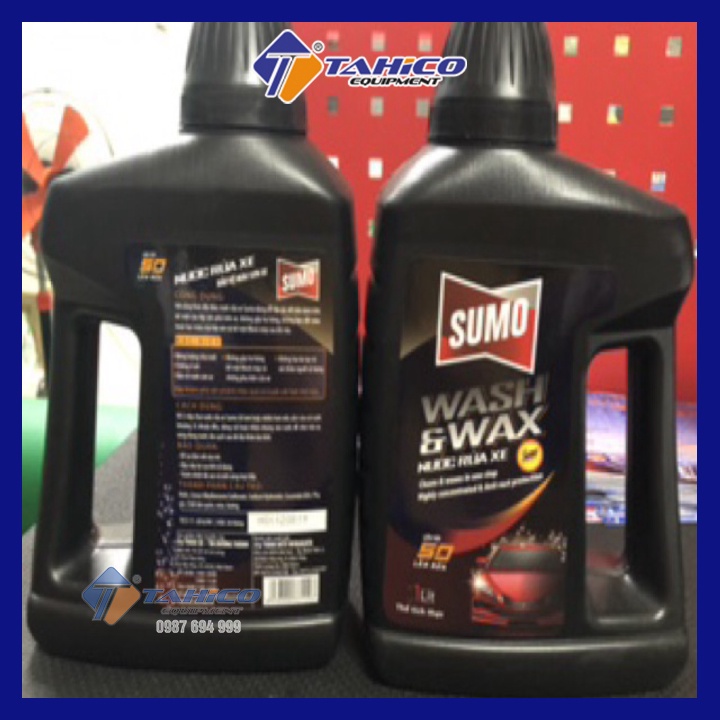 Nước rửa xe sumo Wash &amp; Wax 1L bảo vệ màu sơn giữ xe luôn mới Tahico
