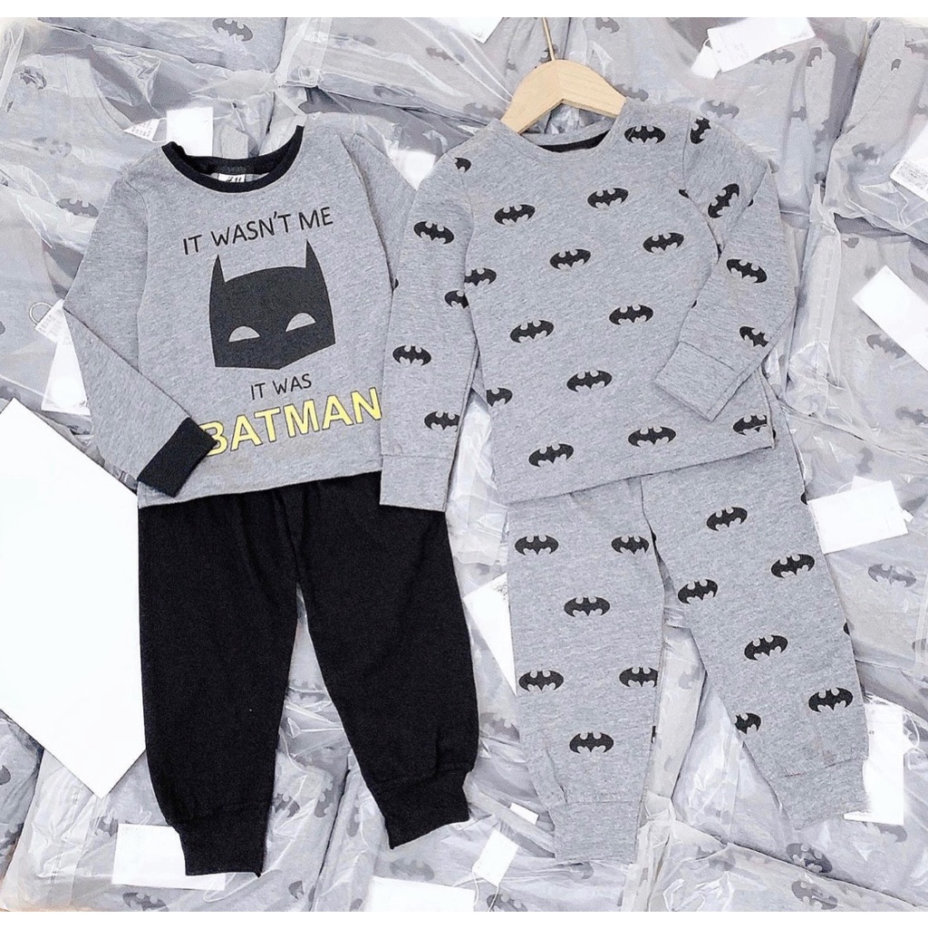 BỘ DÀI TAY BATMAN 2 MÀU SIÊU COOL CHO BÉ