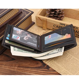 🍇🍋Fast Shipping Men Retro Leather Bifold Wallet Credit/ID Card Receipt Holder Coin Purse