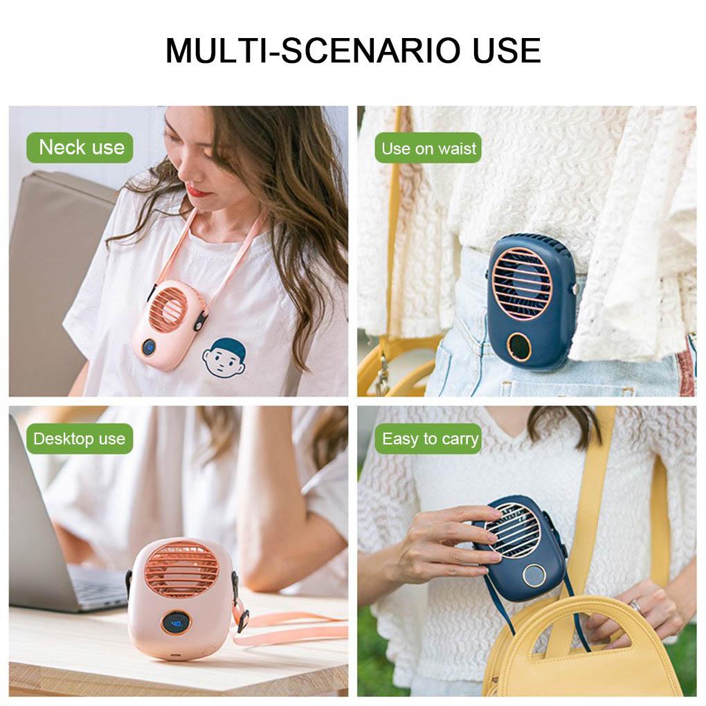 Quạt Làm Mát Đeo Cổ 3 Tốc Độ Tùy Chỉnh Nhỏ Gọn Tiện Dụng Mang Theo Du Lịch / Cắm Trại / Dã Ngoại