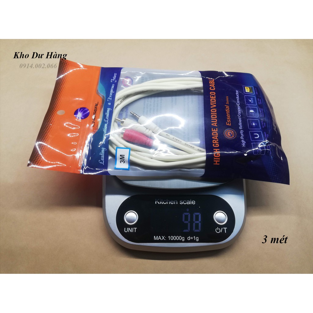 . Dây nối loa đầu 3.5mm ra 2 đầu AV chính hãng CHOSEAL dùng cho smart tivi, Laptop, điện thoại..