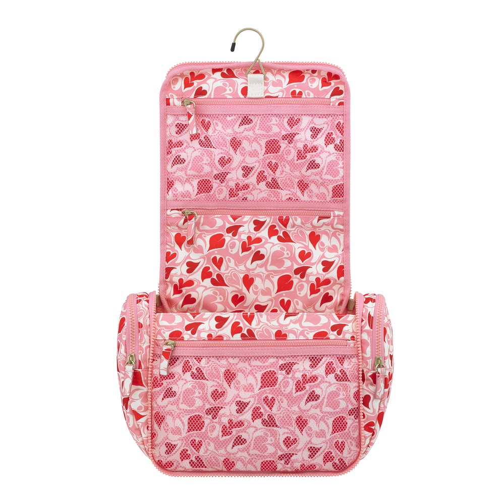 Cath Kidston - Túi đựng đồ dùng nhà tắm/Large Travel Wash Bag - Marble Hearts Ditsy - Pink -1042726