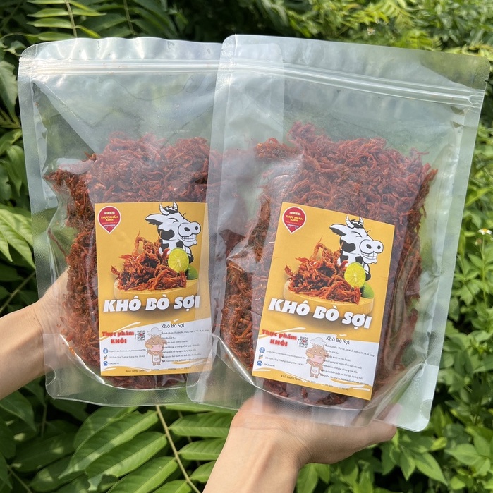 Khô bò sợi xé cay Hồng Ngự 500g làm bánh tráng, ăn vặt cay ngon nhức nách