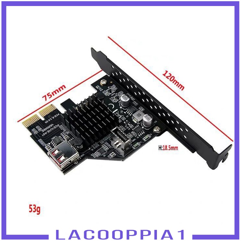 [LACOOPPIA1] USB3.1 Expansion Card 10 Gbit/s PCI Express 3.0 X2 Adapter for Desktop