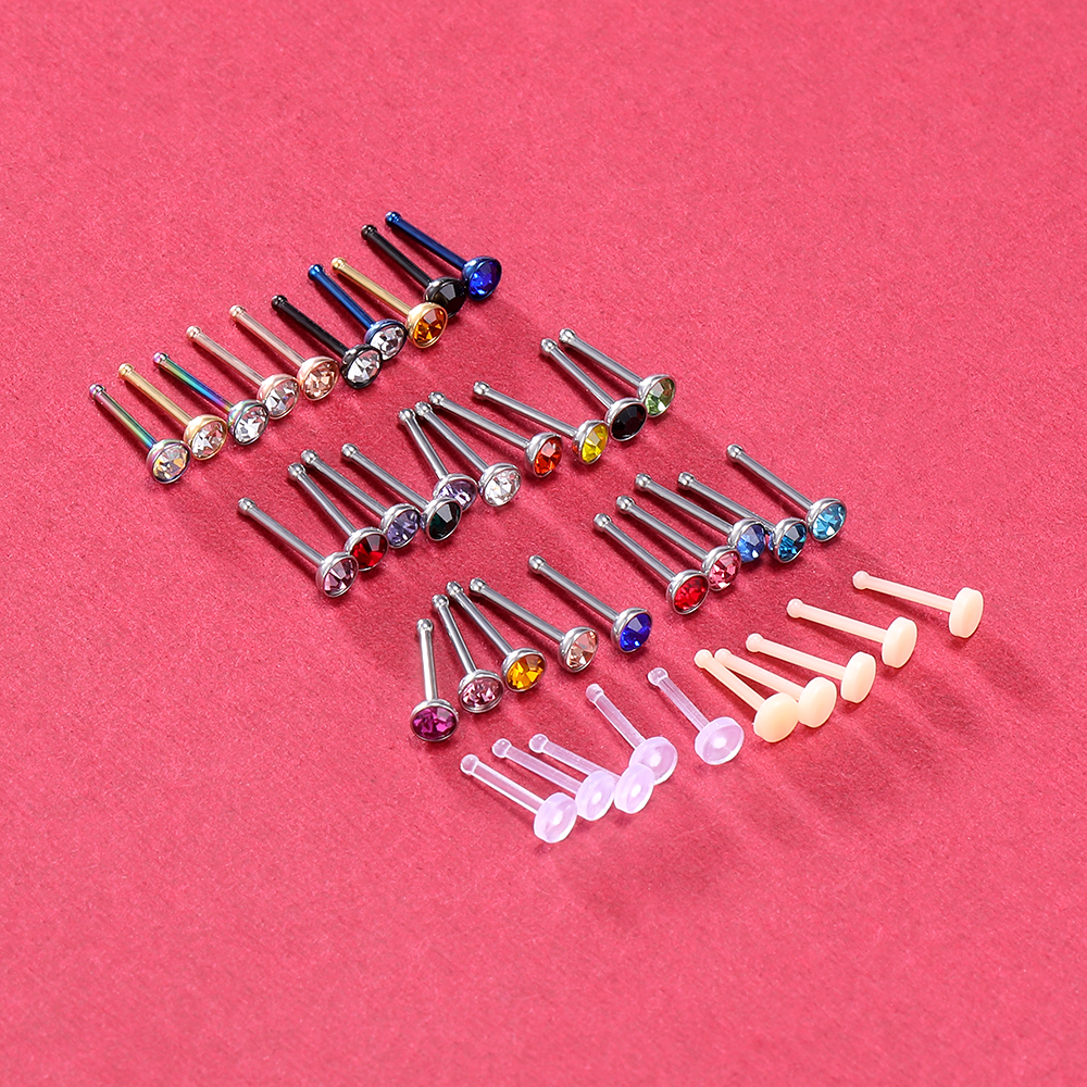 Set 40 Khuyên Mũi Thời Trang Cá Tính 316l Bằng Thép Không Gỉ 20g
