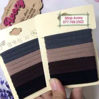 Set 24 thun cột tóc trơn