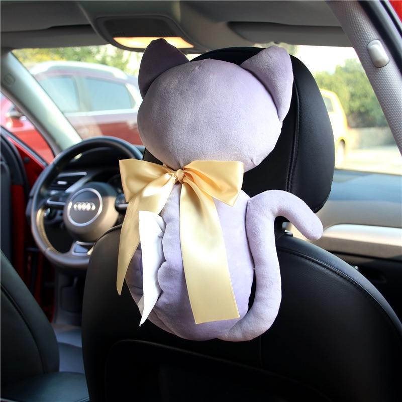 Hộp Đựng Khăn Giấy Treo Ghế Ngồi Xe Hơi Hình Mèo Hoạt Hình Sáng Tạo