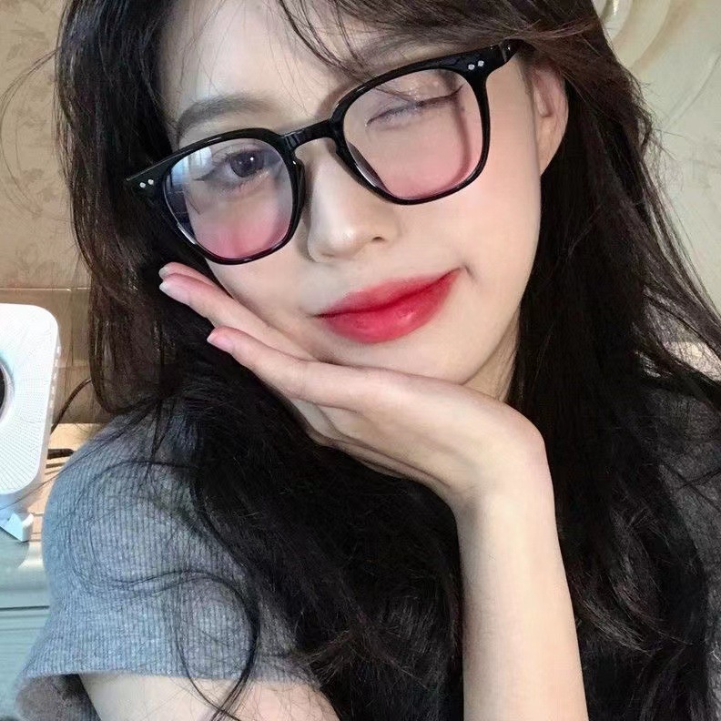 COD Kính mắt nữ nhiều màu kính hai chấm giá rẻ tạo hiệu ứng má hồng dễ thương hai màu trong suốt gọng đen