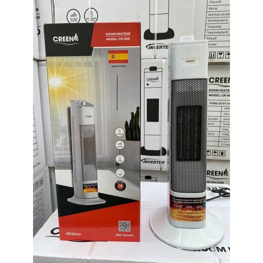 Quạt sưởi gốm ceramic Creen H86 2000W công nghệ Inverter