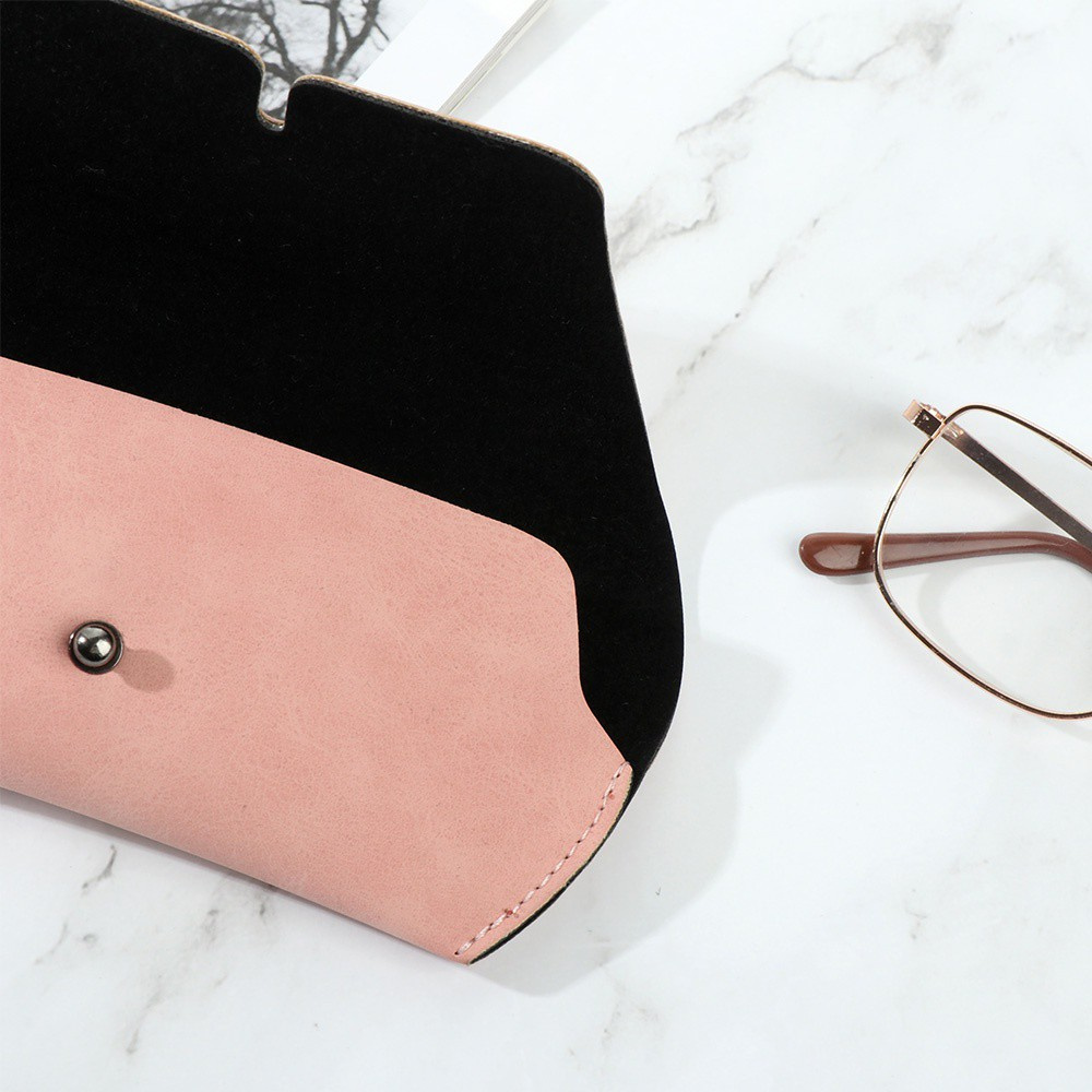 Hộp đựng kính mắt da nhám có khóa dây nhiều màu sắc tùy chọn nhỏ gọn dành cho cả nam và nữ