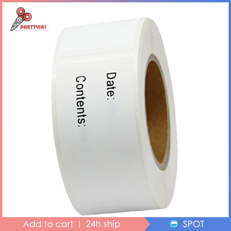 [Prettyia1] 1 Cuộn 125 Nhãn Dán Thực Phẩm Đông Lạnh Trơn Tháo Rời Được Kích Thước 25x77mm