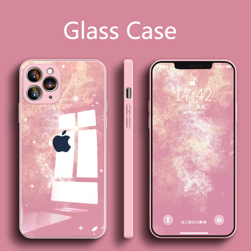 Ốp Lưng Kính Cường Lực Màu Gradient Cho Iphone 12 11 Pro Max X Xs Max Xr 8 7 Plus | BigBuy360 - bigbuy360.vn