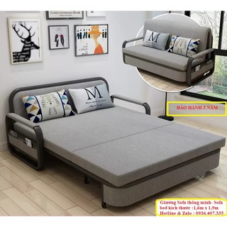 Giường sofa thông minh gấp gọn thành ghế,Ghế sofa giường đa năng khung thép -KT Dài 1m90 x Rộng 1m60