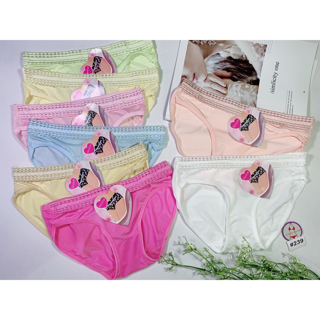 Quần lót nữ thun lạnh lưng bản lỗ size &lt;60kg (combo 10)