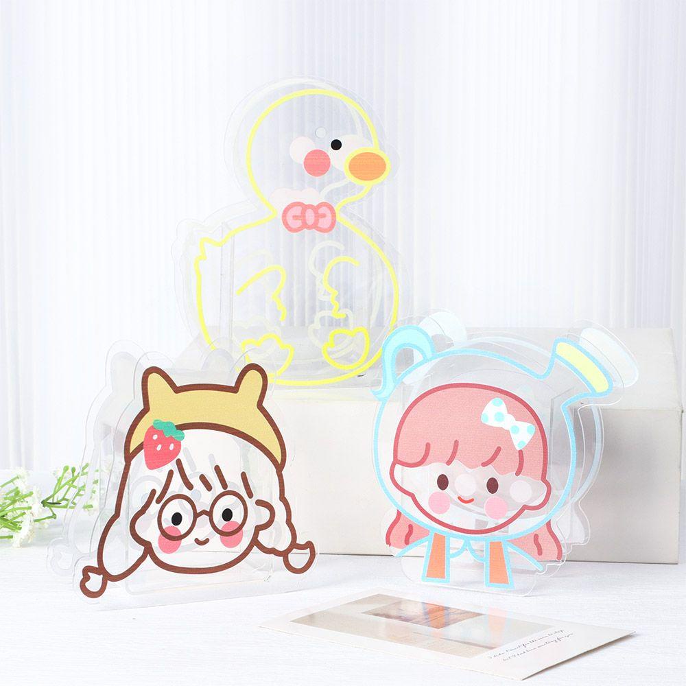 DORAW Multifunction Cartoon Acrylic Pen Holder Ice Cream Desktop Organizer Transparent Pen Holder Box Coaster Clips Cute Office Stationery Vase Kawaii Cosmetics Storage Desk Storage Box