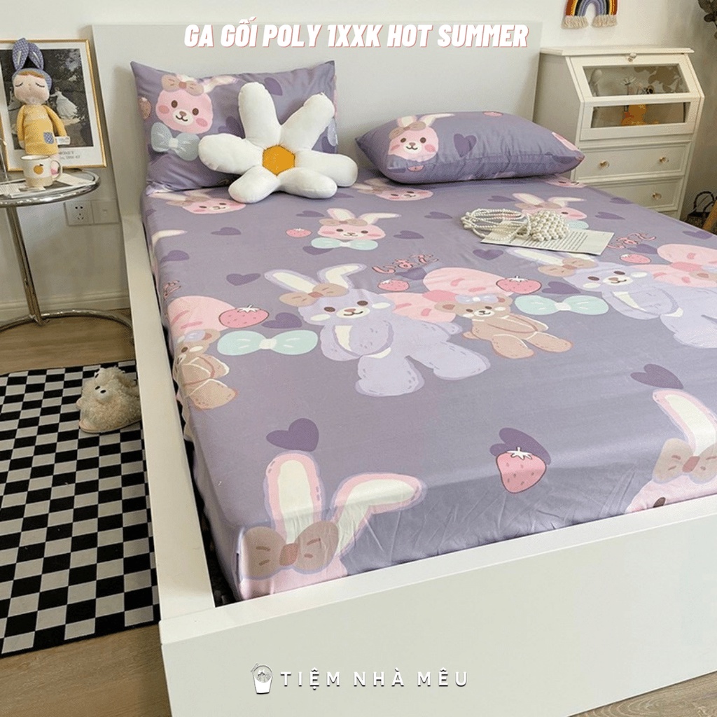 (18 Mẫu New)Bộ Ga Gối Cotton Poly✨m6/m8/2m - Tiệm Nhà Mêu✨ Set 3 Món Ga 2 Vỏ Gối Cotton Poly Hoa Tiết Dễ Thương Cao Cấp | BigBuy360 - bigbuy360.vn