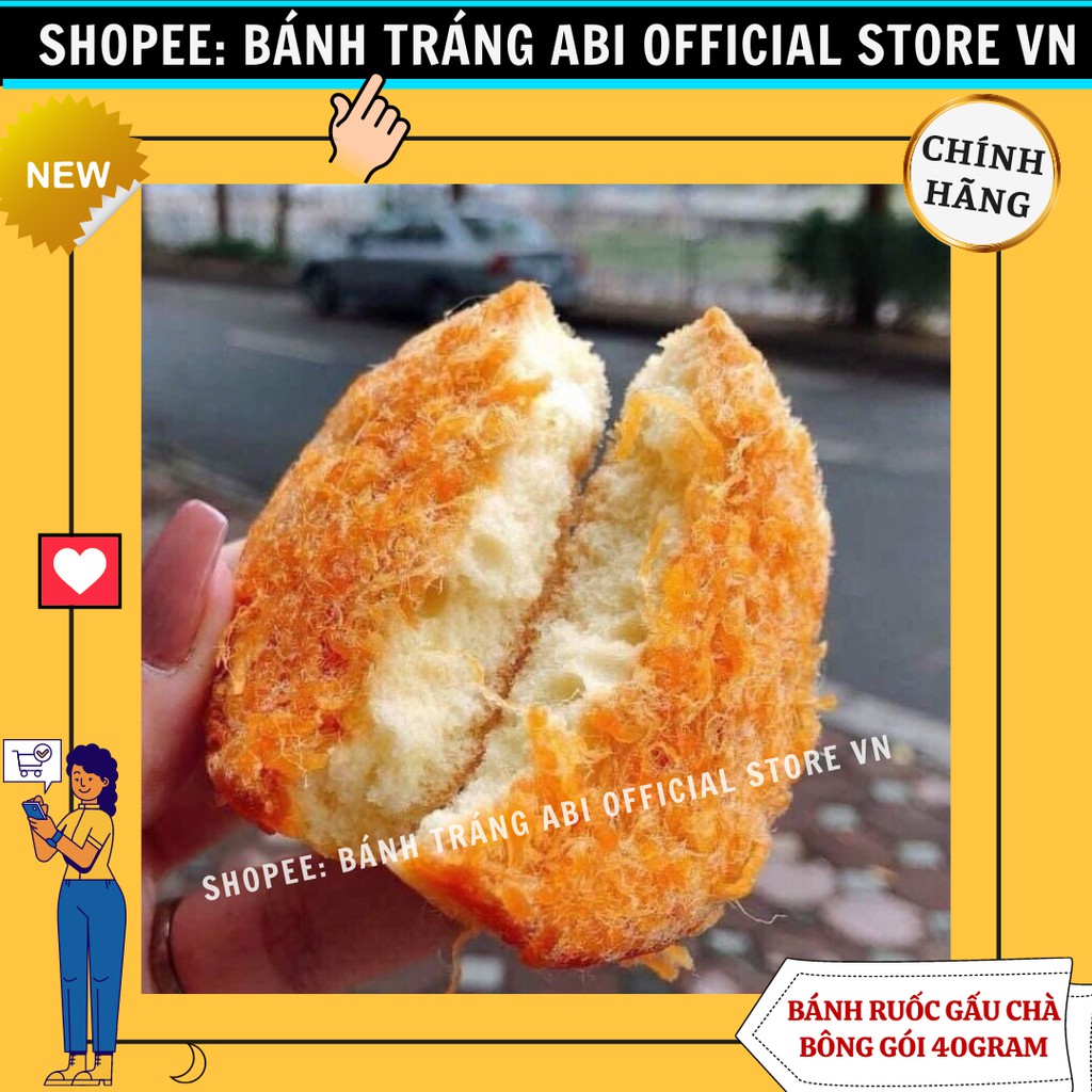 [Hot Trend] 1 Cái Bánh Bông Lan Ruốc chà bông Gấu-mềm mịn-ngon gói 40g