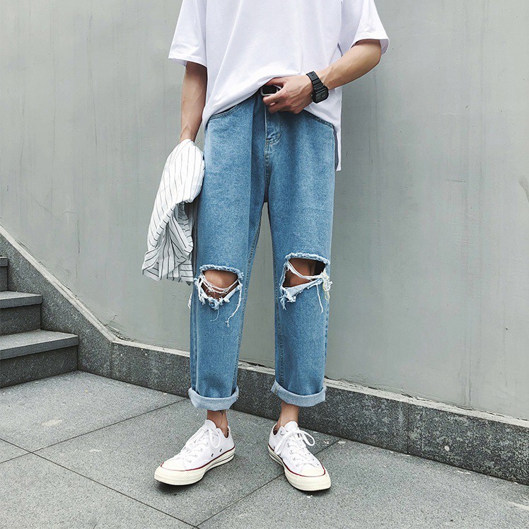 Quần jean nam nữ Hàn Quốc dáng rộng Trousers Loose SCT7TR66