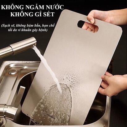 THỚT INOX 304 CAO CẤP SIZE LỚN Kháng Khuẩn Cường Lực- Vệ Sinh Dễ Dàng- Rã Đông Nhanh - Chống Ẩm Mốc - Thớt inox đa năng