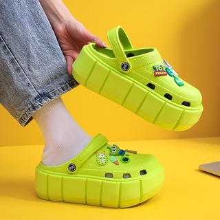 [SẴN HÀNG] Dép ulzzang độn đế, Dép Cross nữ đế cao siêu nhẹ kèm 12 Sticker dễ thương - dép bánh mì nữ hot trend 2022