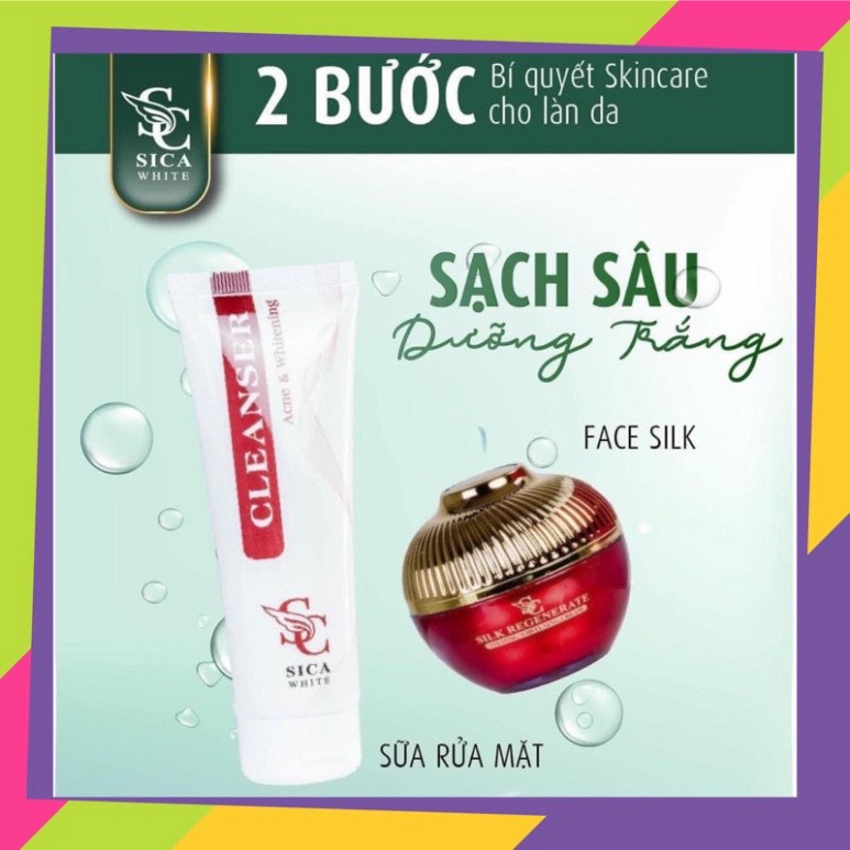 [FREE SHIP] COMBO DƯỠNG DA FACE SILK SICA + SỮA RỬA MẶT SICA, KEM FACE LỤA SICA - Tổng Sỉ Toàn Quốc