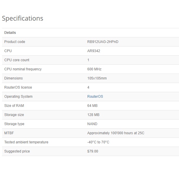 Thiết bị RouterBOARD wifi - Mikrotik RB912UAG-2HPnD - Hàng chính hãng