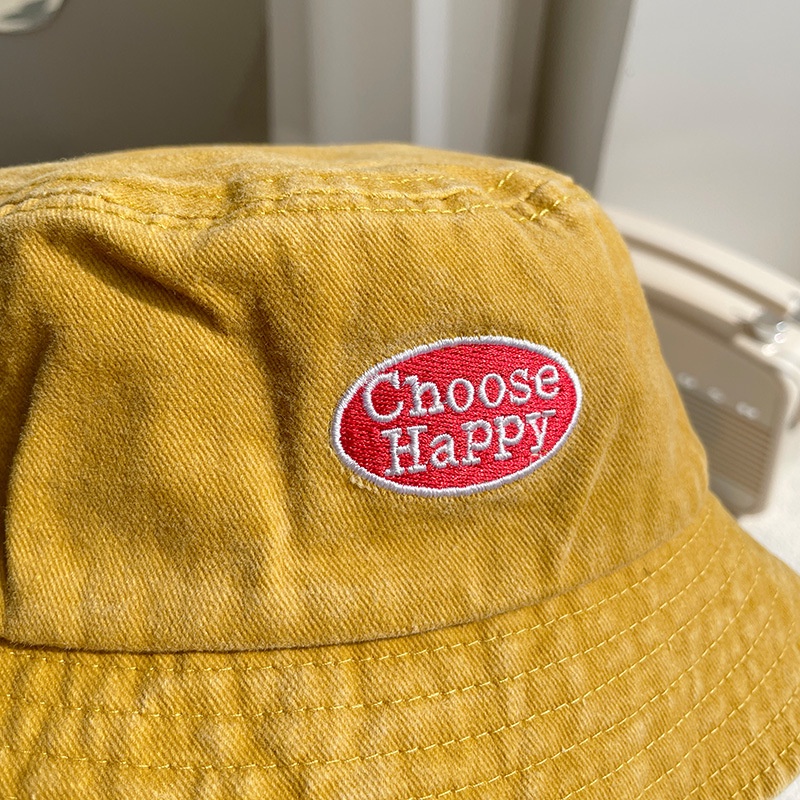 Nón Vành Denim Thêu Chữ Thời Trang Cho Bé