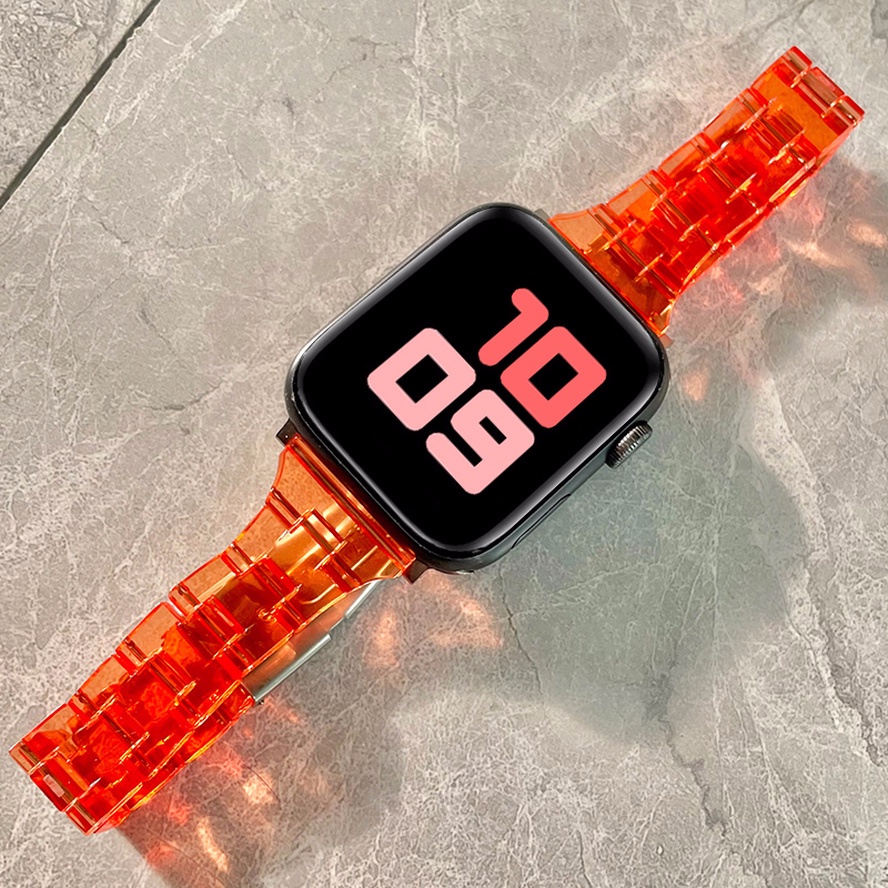 Dây Đeo Thay Thế Bằng Nhựa Resin Cho iWatch Series 8 7 6 SE 5 4 3 2 1 45mm 41mm 44mm 40mm 42mm 38mm