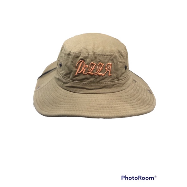 Mũ vành lao động wat mềm mịn thêu logo Pizza đơn giản dễ gấp gọn , tiện lợi