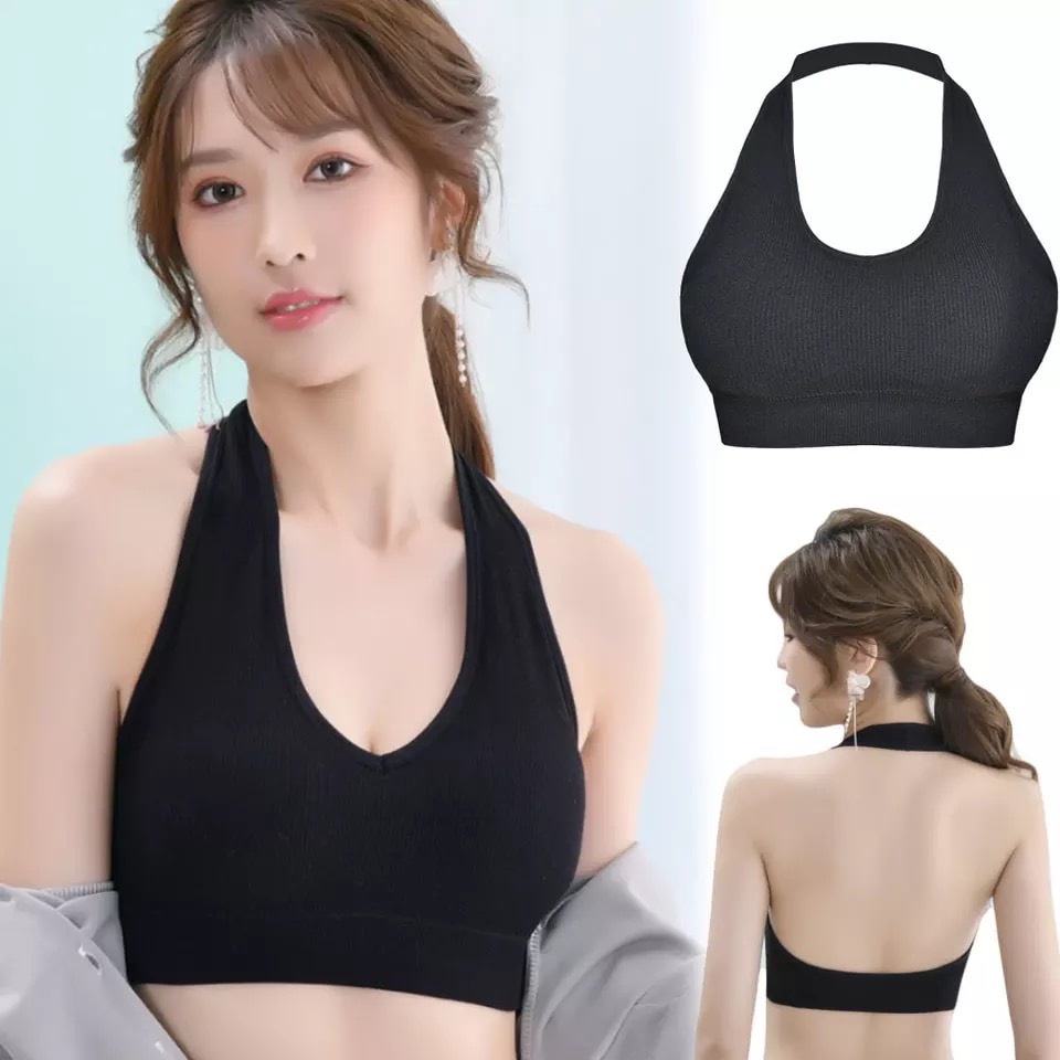 Áo Bra Thun Tăm Khoét Lưng Quàng Cổ Sexy Thế Hệ Mới, Áo Ba Lỗ