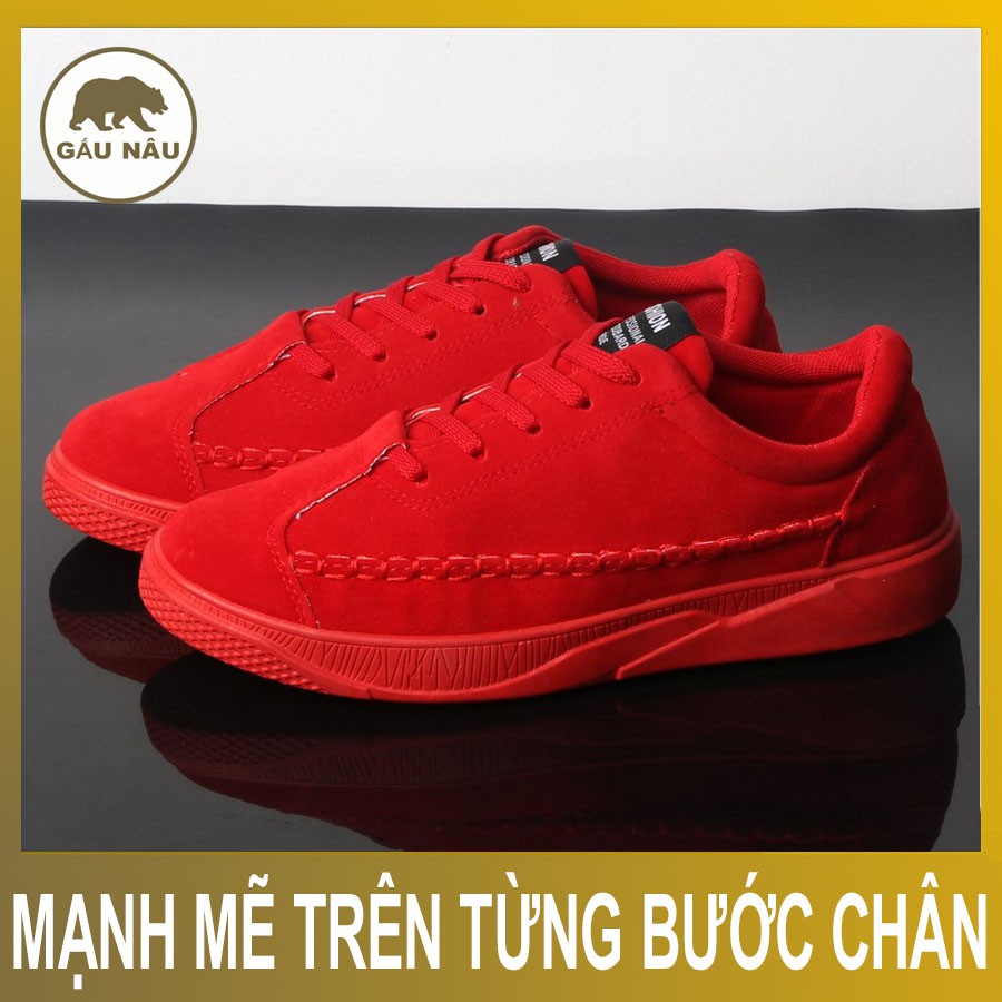 Giày sneaker full đen kiểu da lộn GN389 Gấu Nâu | BigBuy360 - bigbuy360.vn