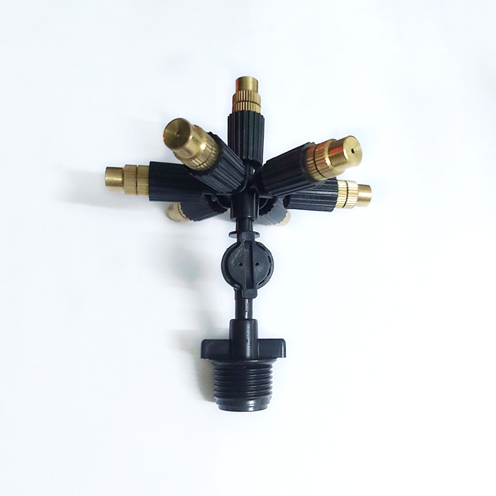 Béc phun sương 7 hướng đầu đồng , đầu tưới phun sương kết nối ống 6mm, 8mm, 21mm......