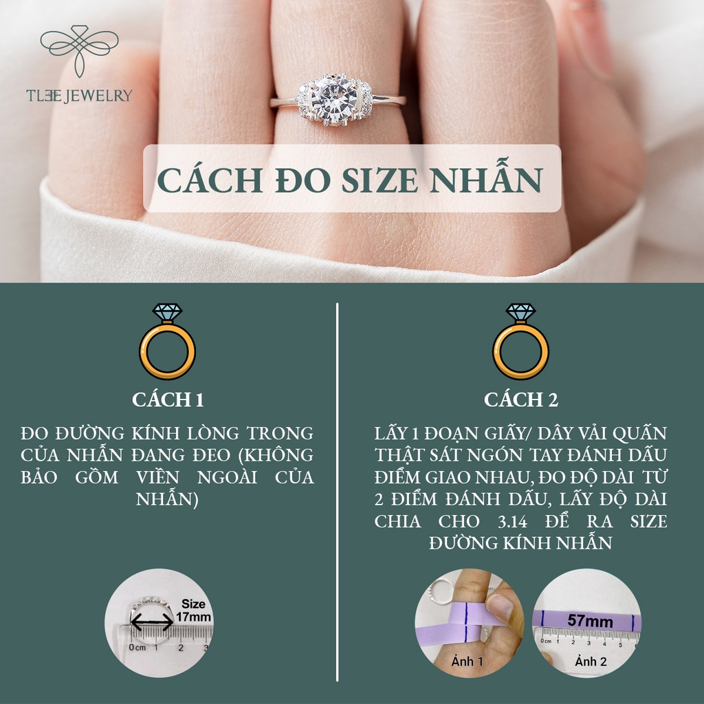 Nhẫn bạc nữ TLEE ổ đá 6 chấu lấp lánh bản to NCJ A0188