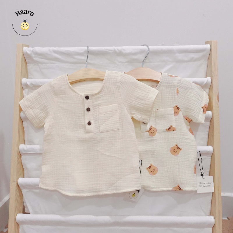 (Hàng thiết kế) Quần áo thời trang cho bé trai Roy shirt / Titus shorts_Haaro babies