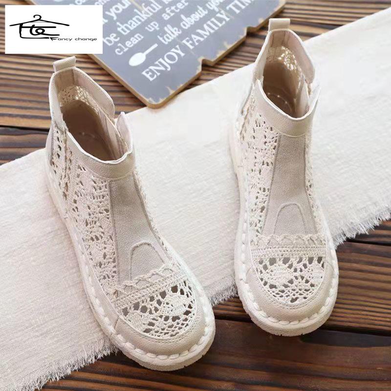 Giày Bốt Martin Đục Lỗ Kiểu Retro Thời Trang Mùa Hè Mới~2022 Cho Bạn Gái