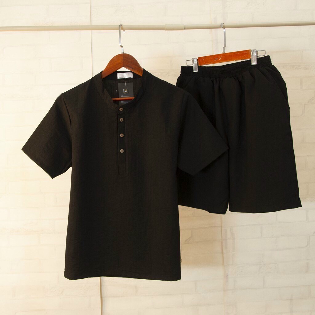 Bộ quần áo đũi nam chất vải đũi xước, quần ngắn, áo cộc, hàng đẹp, siêu mát cho mùa hè, full size | BigBuy360 - bigbuy360.vn