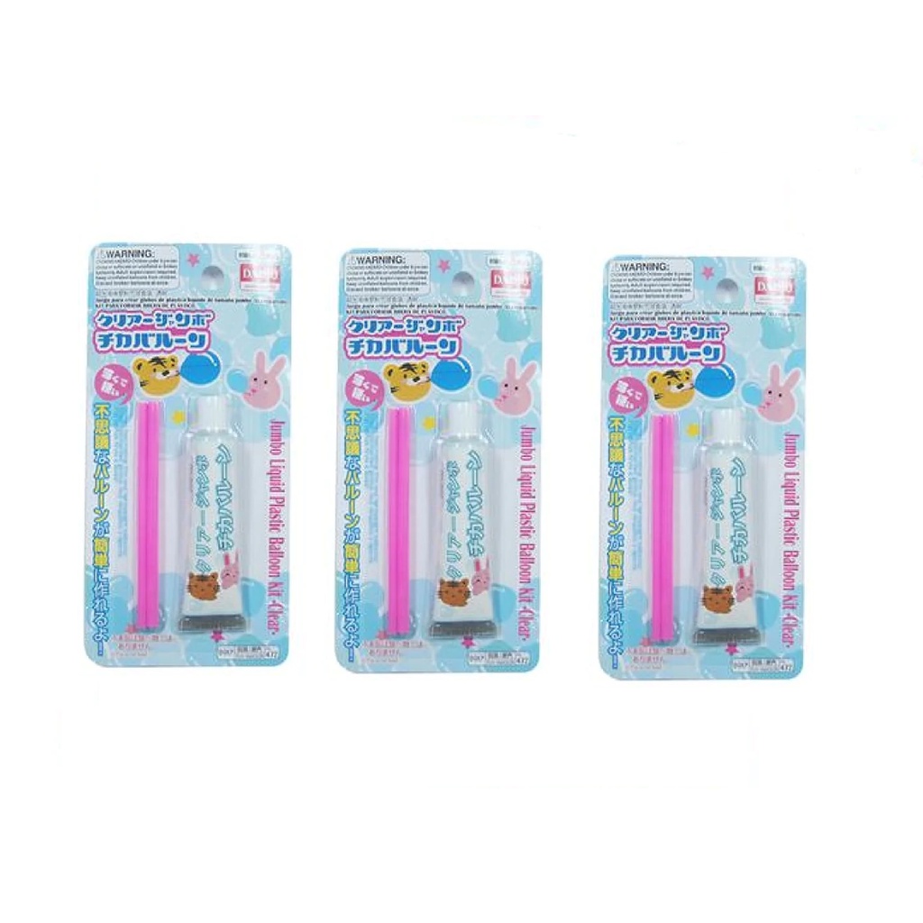 Daiso Đồ Chơi Bộ Thổi B Jumbo Liquid Plastic Balloon Kit -Clear-
