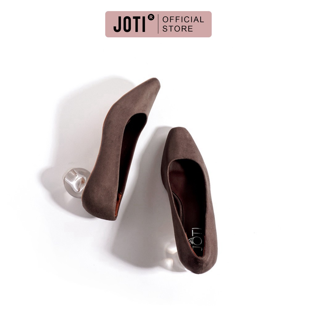 Giày Cao Gót Nữ JOTI Jamie 3293VN7 - Mũi Vuông Bít Gót Đế Trụ Vuông Cao 7cm Da Bò Thật - Mang Công Sở Dự Tiệc
