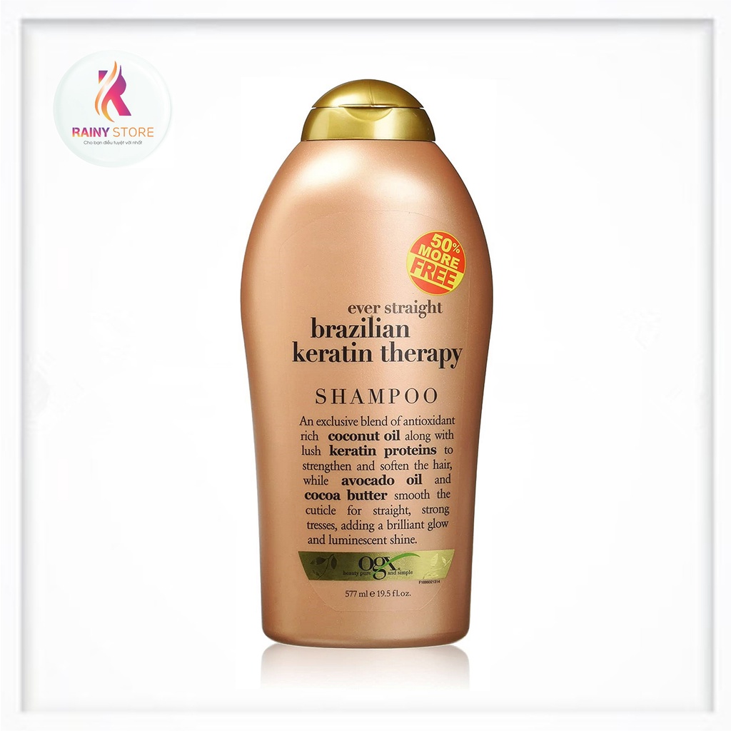Dầu gội dưỡng ẩm phục hồi tóc OGX Brazilian Keratin Therapy 577ml